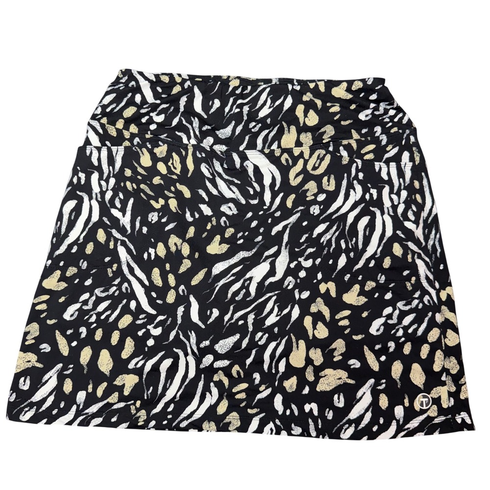 Tribal Active Skort Animal Print Pocket Black White Athleisure Goldcore Sporty S